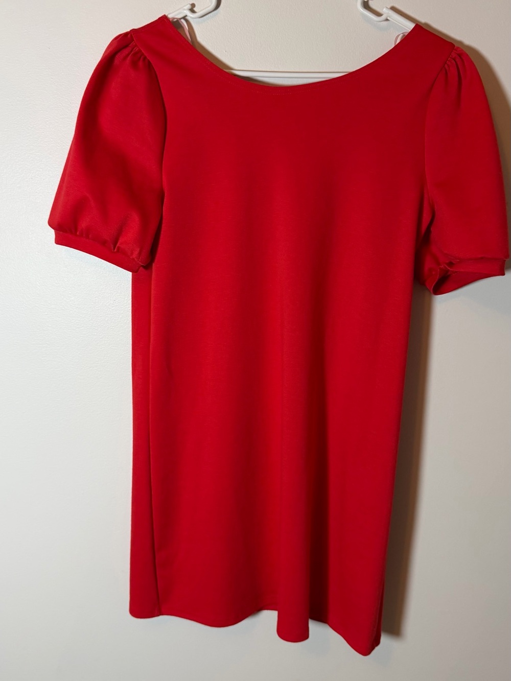 Classic Red Mini Dress with Puff Sleeves